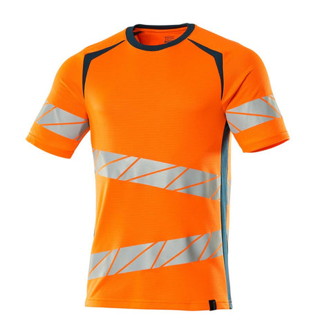 T-shirt 19082 - 1444 - hi-vis oranje/donkerpetrol
