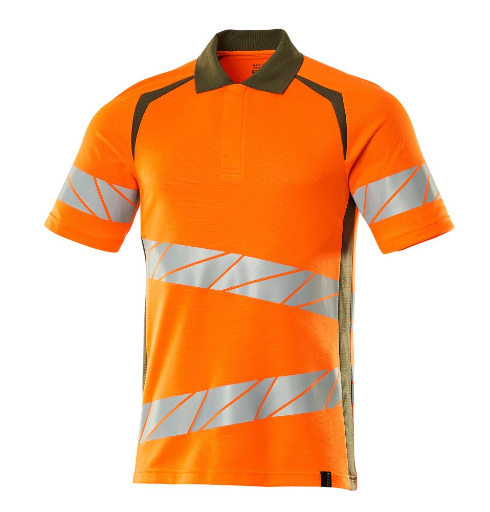 Poloshirt Bicolor Accelerate Safe 19083 - 1433 - hi-vis oranje/mosgroen