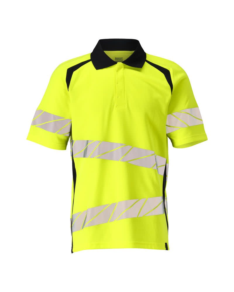 Poloshirt Bicolor Accelerate Safe 19083 - 17010 - hi-vis geel/donkermarine