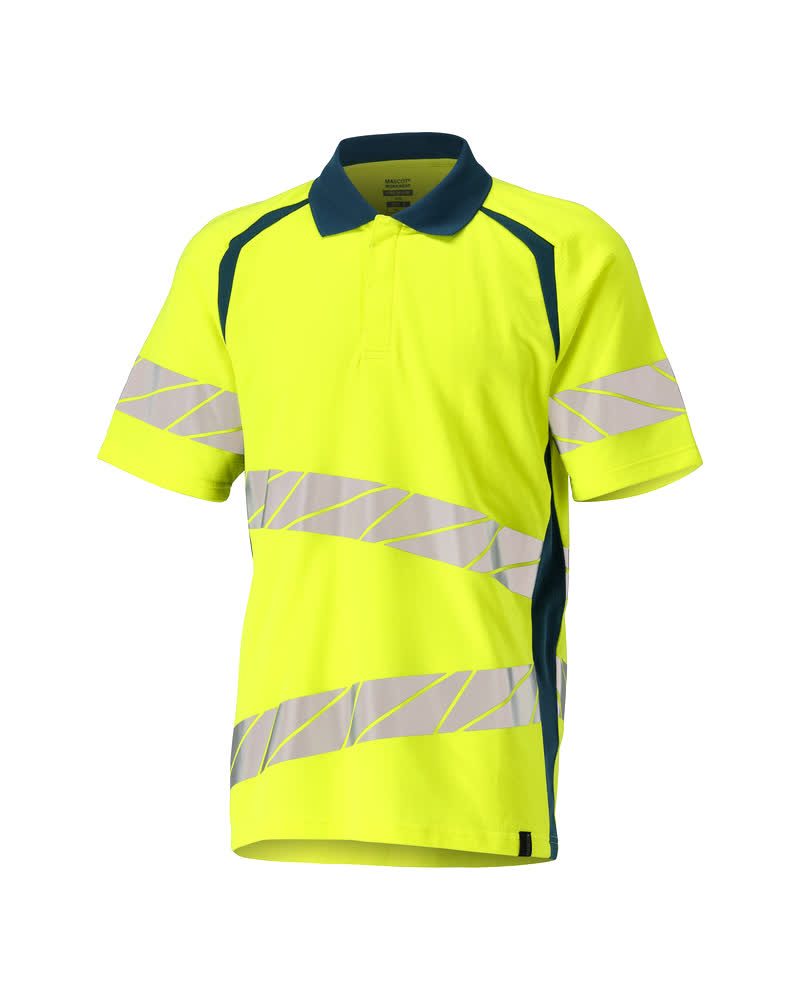 Poloshirt Bicolor Accelerate Safe 19083 - 1744 - hi-vis geel/donkerpetrol