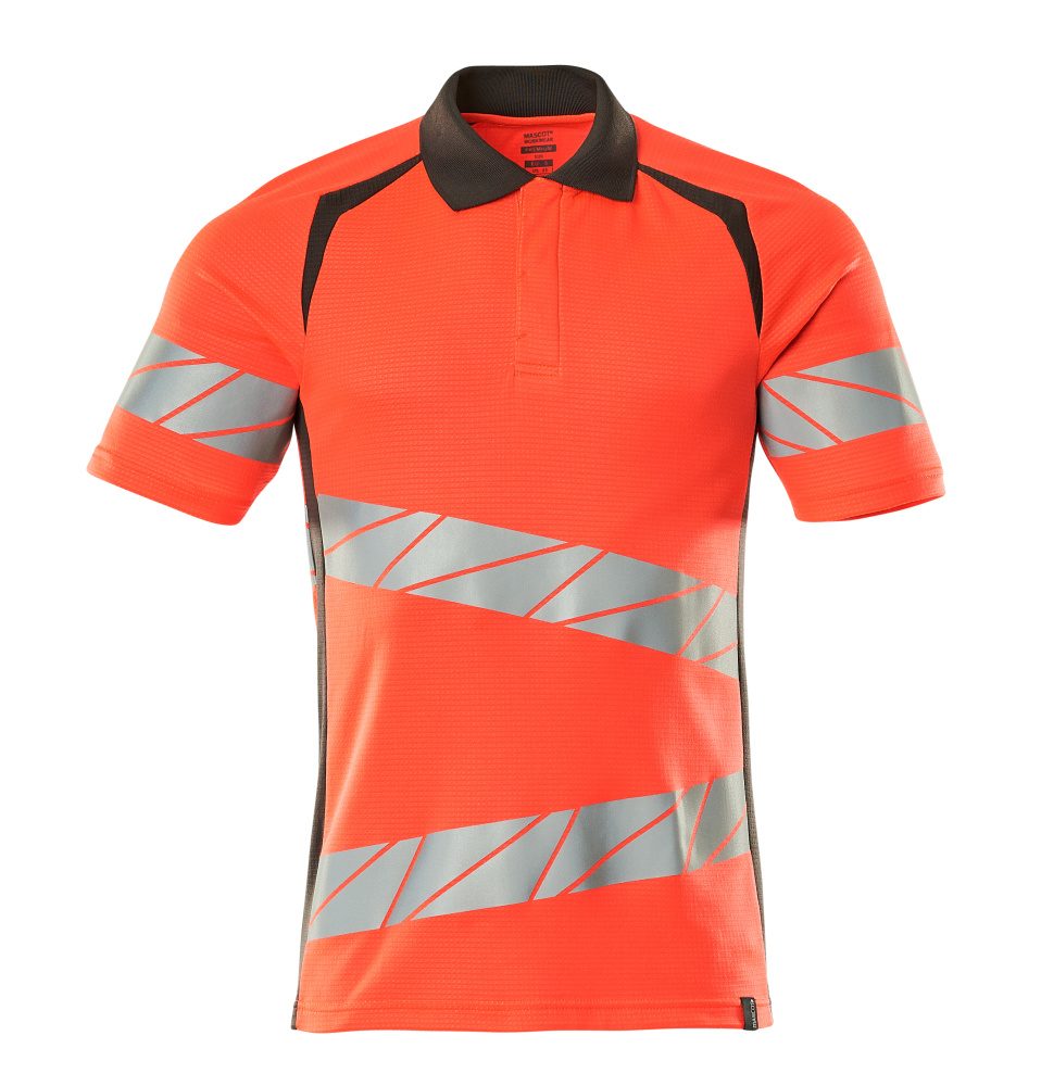 Poloshirt Bicolor Accelerate Safe 19083 - 22218 - hi-vis rood/donkerantraciet