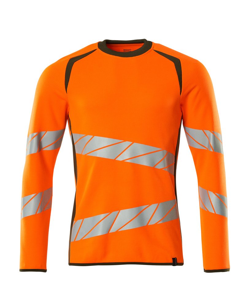 Sweatshirt 19084 - 1433 - hi-vis oranje/mosgroen