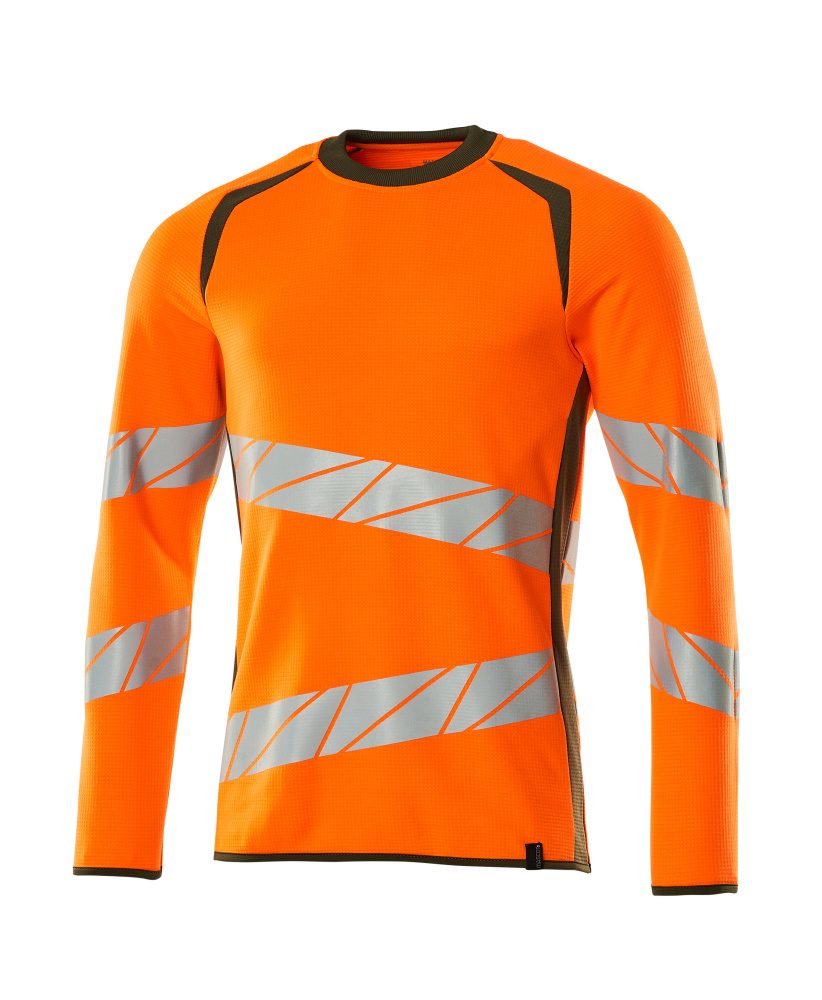 Sweatshirt 19084 - 1433 - hi-vis oranje/mosgroen