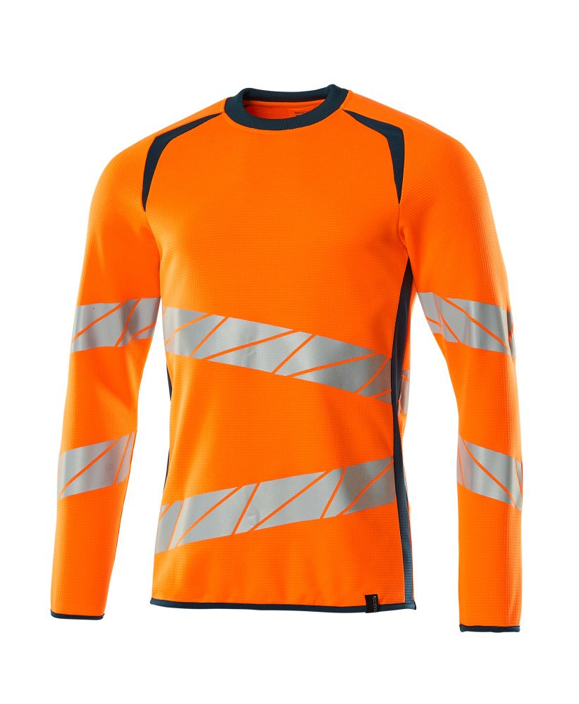 Sweatshirt 19084 - 1444 - hi-vis oranje/donkerpetrol
