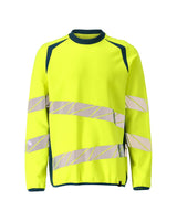 Sweatshirt 19084 - 1744 - hi-vis geel/donkerpetrol