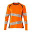 T-shirt lange mouwen Dames 19091 - 1418 - hi-vis oranje/donkerantraciet