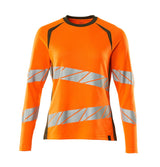 T-shirt lange mouwen Dames 19091 - 1433 - hi-vis oranje/mosgroen