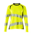 T-shirt lange mouwen Dames 19091 - 17010 - hi-vis geel/donkermarine