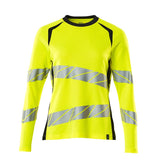 T-shirt lange mouwen Dames 19091 - 17010 - hi-vis geel/donkermarine