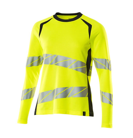 T-shirt lange mouwen Dames 19091 - 17010 - hi-vis geel/donkermarine