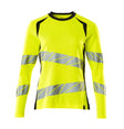 T-shirt lange mouwen Dames 19091 - 1709 - hi-vis geel/zwart