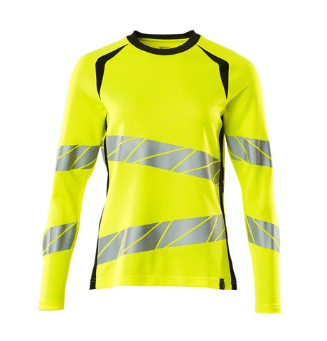 T-shirt lange mouwen Dames 19091 - 1709 - hi-vis geel/zwart