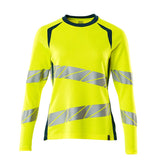 T-shirt lange mouwen Dames 19091 - 1744 - hi-vis geel/donkerpetrol