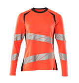 T-shirt lange mouwen Dames 19091 - 22210 - hi-vis rood/donkermarine