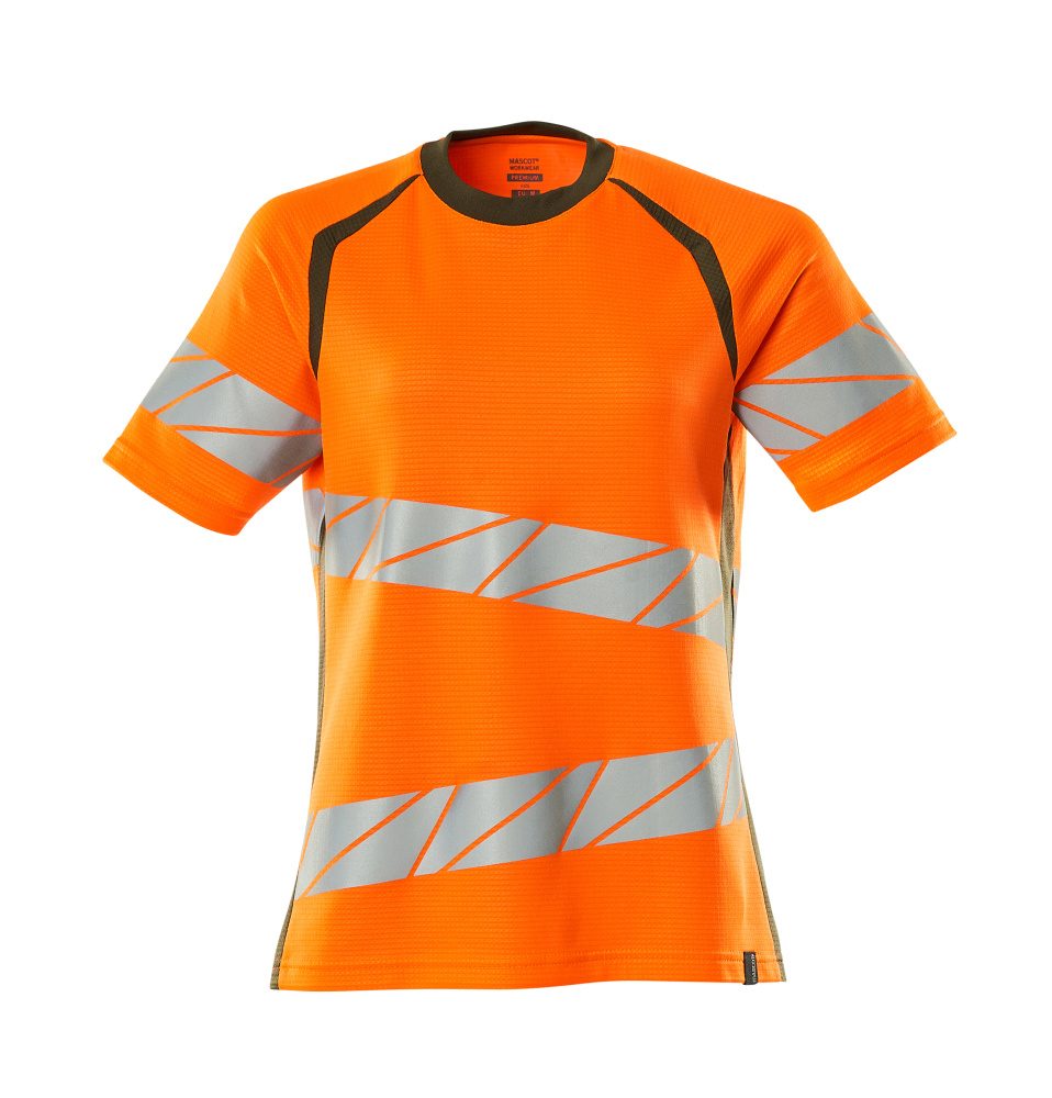 T-shirt Dames 19092 - 1433 - hi-vis oranje/mosgroen