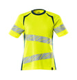 T-shirt Dames 19092 - 1744 - hi-vis geel/donkerpetrol