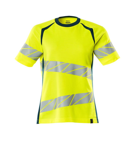 T-shirt Dames 19092 - 1744 - hi-vis geel/donkerpetrol