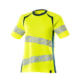 T-shirt Dames 19092 - 1744 - hi-vis geel/donkerpetrol