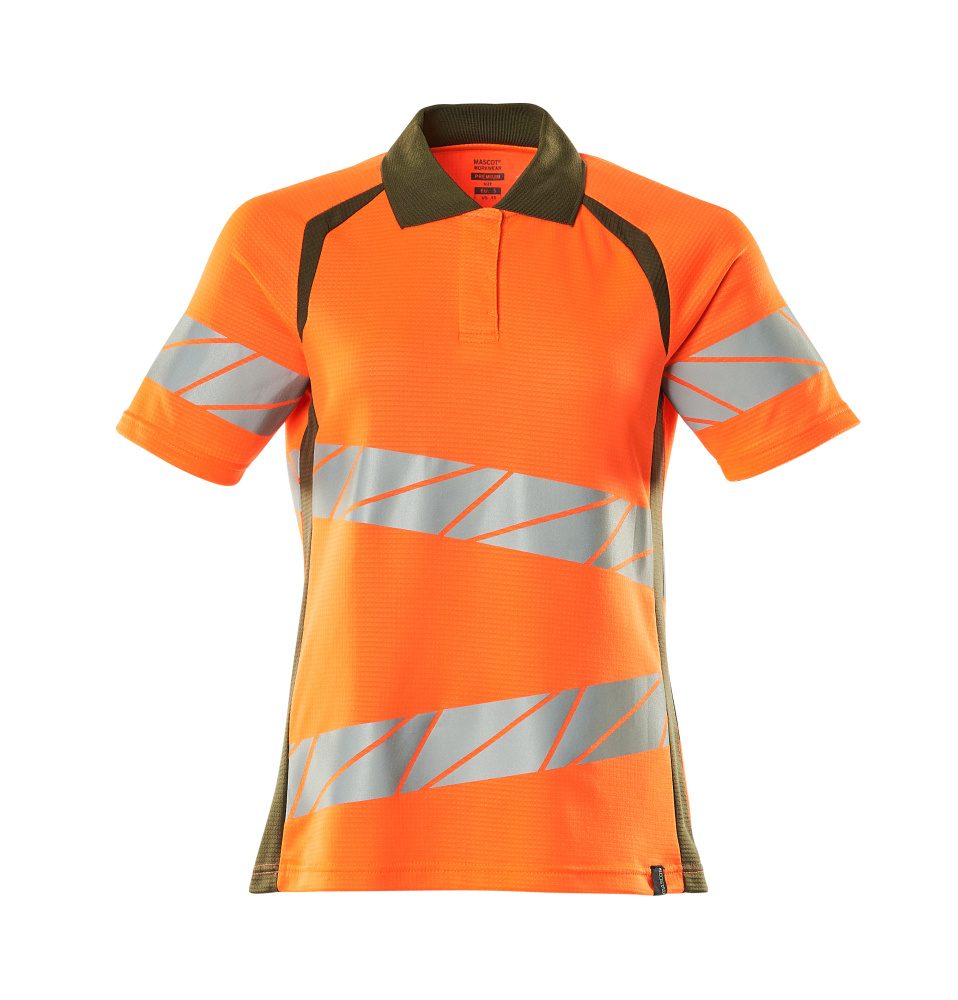 Poloshirt Dames 19093 - 1433 - hi-vis oranje/mosgroen