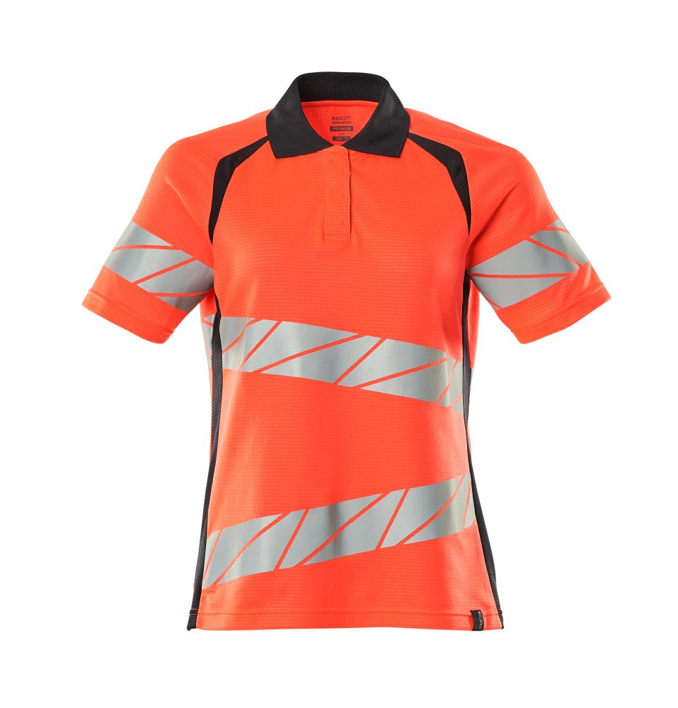 Poloshirt Dames 19093 - 22210 - hi-vis rood/donkermarine