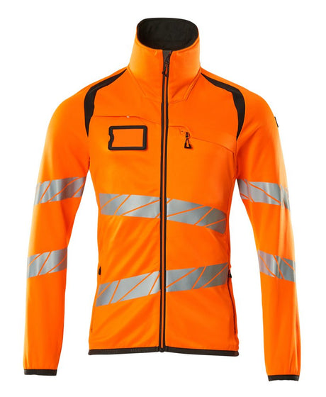 Fleecetrui met rits 19103 - 1418 - hi-vis oranje/donkerantraciet