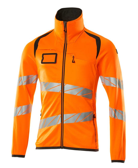 Fleecetrui met rits 19103 - 1418 - hi-vis oranje/donkerantraciet