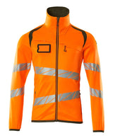 Fleecetrui met rits 19103 - 1433 - hi-vis oranje/mosgroen