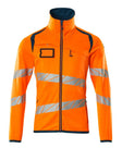 Fleecetrui met rits 19103 - 1444 - hi-vis oranje/donkerpetrol