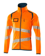 Fleecetrui met rits 19103 - 1444 - hi-vis oranje/donkerpetrol