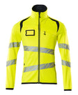 Fleecetrui met rits 19103 - 17010 - hi-vis geel/donkermarine