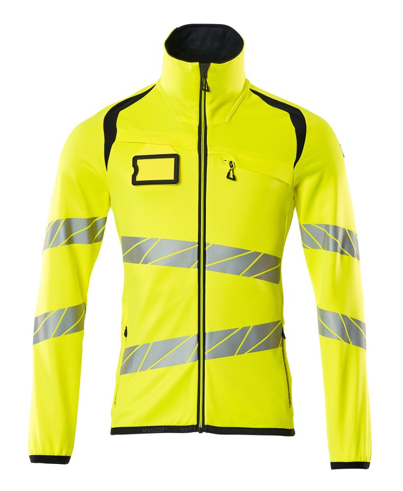 Fleecetrui met rits 19103 - 17010 - hi-vis geel/donkermarine