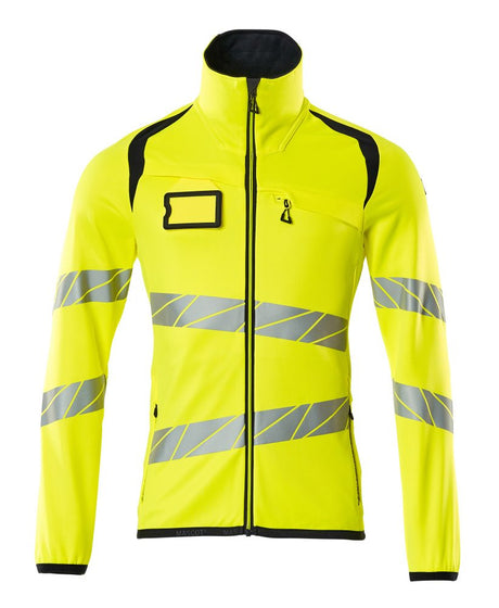 Fleecetrui met rits 19103 - 17010 - hi-vis geel/donkermarine