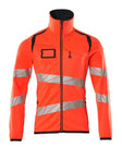 Fleecetrui met rits 19103 - 22210 - hi-vis rood/donkermarine