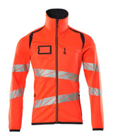 Fleecetrui met rits 19103 - 22210 - hi-vis rood/donkermarine