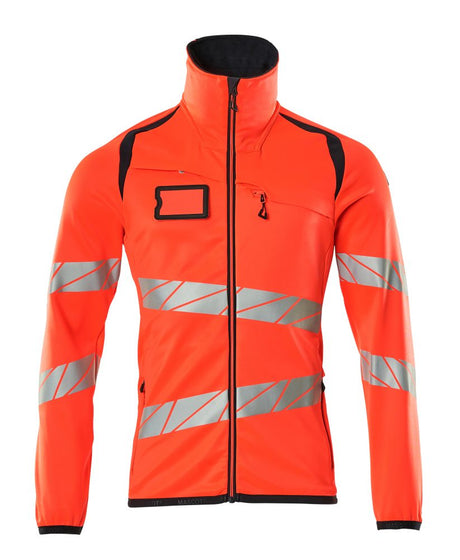 Fleecetrui met rits 19103 - 22210 - hi-vis rood/donkermarine