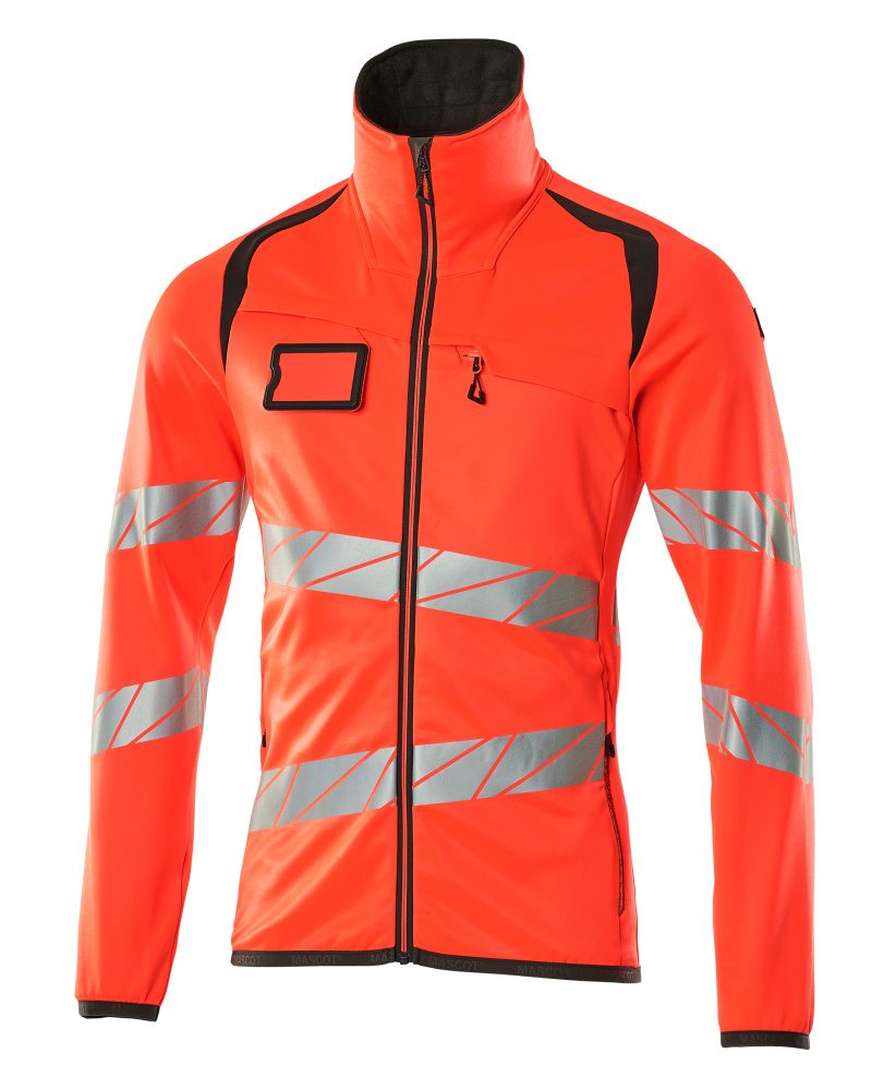 Fleecetrui met rits 19103 - 22218 - hi-vis rood/donkerantraciet