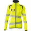 Fleecetrui met rits Dames 19153 - 17010 - hi-vis geel/donkermarine