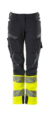 Broek met kniezakken Dames 19178 - 01017 - donkermarine/hi-vis geel