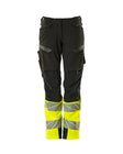 Broek met kniezakken Dames 19178 - 0917 - zwart/hi-vis geel