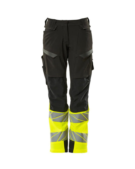 Broek met kniezakken Dames 19178 - 0917 - zwart/hi-vis geel