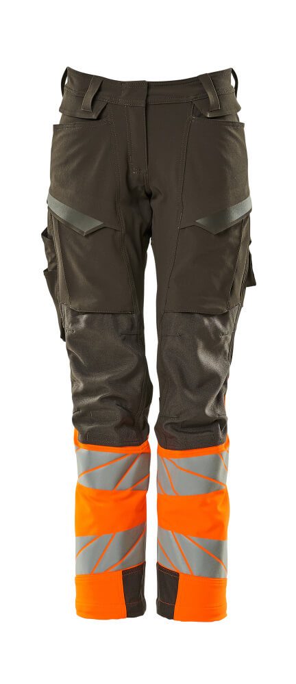 Broek met kniezakken Dames 19178 - 1814 - donkerantraciet/hi-vis oranje