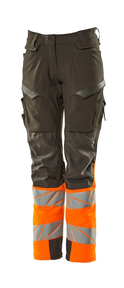 Broek met kniezakken Dames 19178 - 1814 - donkerantraciet/hi-vis oranje