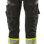 Broek met kniezakken 19179 - 0917 - zwart/hi-vis geel