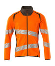 Sweatshirt met rits 19184 - 1418 - hi-vis oranje/donkerantraciet