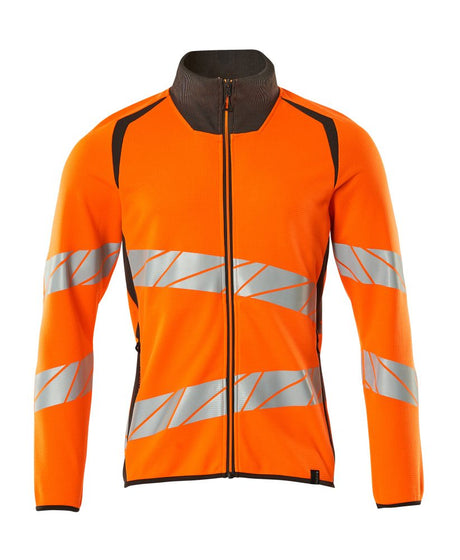 Sweatshirt met rits 19184 - 1418 - hi-vis oranje/donkerantraciet
