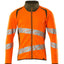 Sweatshirt met rits 19184 - 1433 - hi-vis oranje/mosgroen