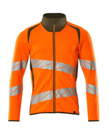 Sweatshirt met rits 19184 - 1433 - hi-vis oranje/mosgroen