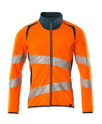 Sweatshirt met rits 19184 - 1444 - hi-vis oranje/donkerpetrol