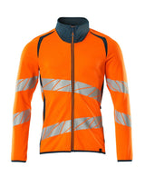 Sweatshirt met rits 19184 - 1444 - hi-vis oranje/donkerpetrol