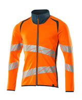 Sweatshirt met rits 19184 - 1444 - hi-vis oranje/donkerpetrol